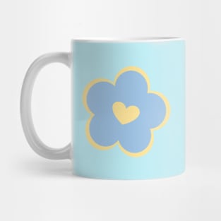 Blue and yellow heart flower Mug